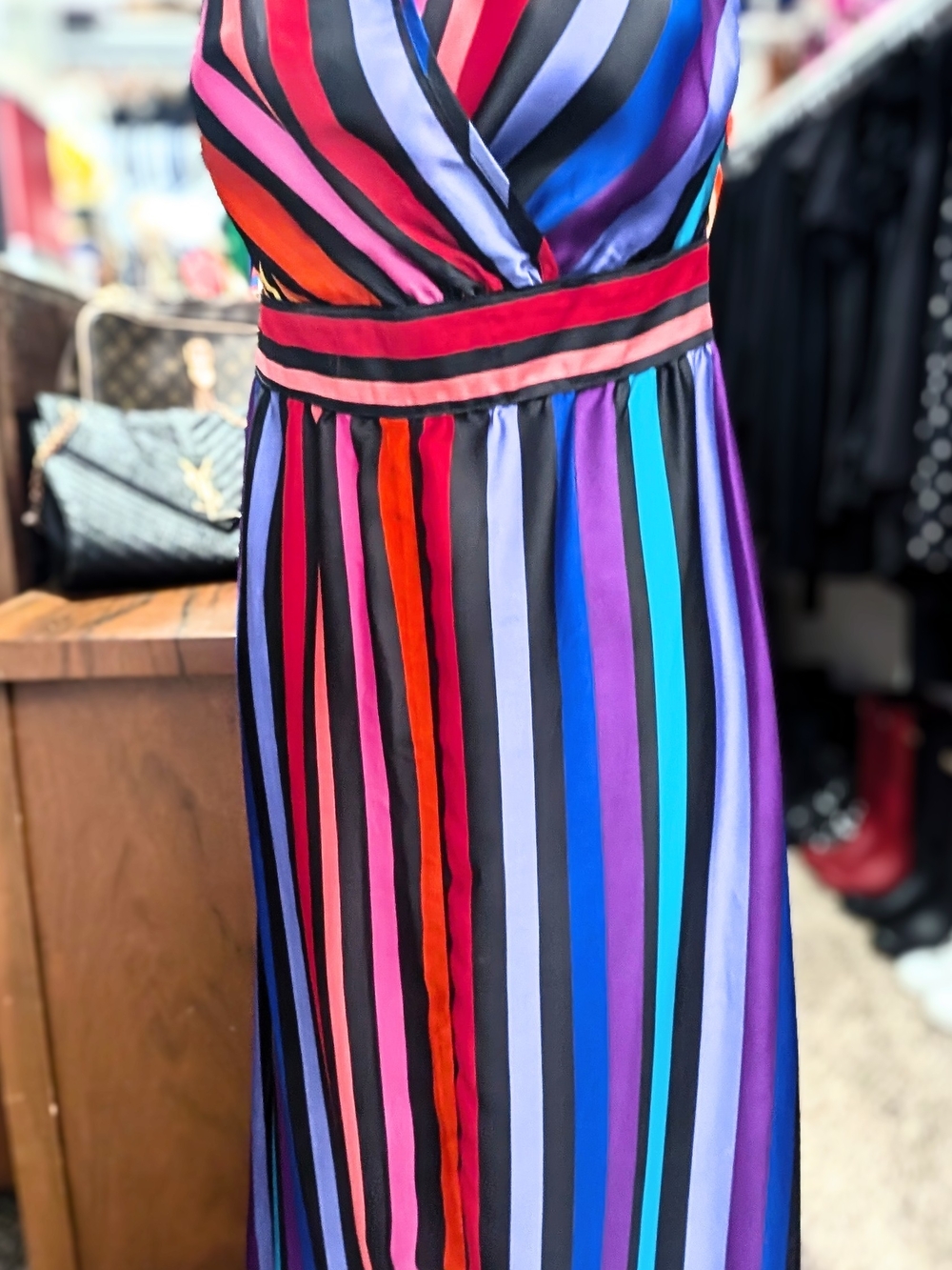 Worthington Multi-Color Striped Maxi Dress